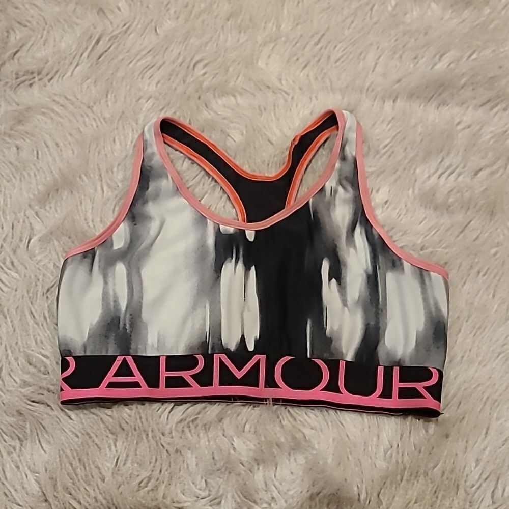 Under Armour girls black, gray‎ and pink sports bra size large